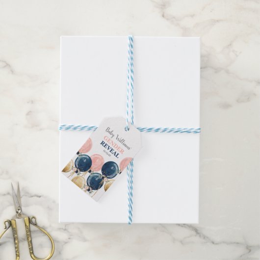 ジェンダーが赤ちゃんシャワーを明らかにする ギフトタグ (より糸付き)