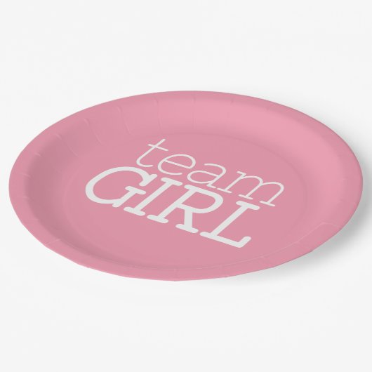 ジェンダーが赤ちゃんシャワーを明らかにする – チームピンクガール ペーパープレート (アングル)