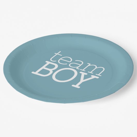 ジェンダーが赤ちゃんシャワーを明らかにする – Team Blue Boy ペーパープレート (アングル)