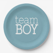 ジェンダーが赤ちゃんシャワーを明らかにする – Team Blue Boy ペーパープレート (正面)