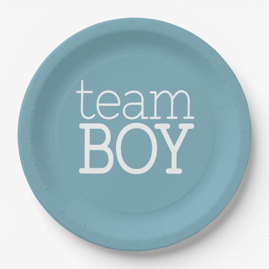 ジェンダーが赤ちゃんシャワーを明らかにする – Team Blue Boy ペーパープレート (正面)