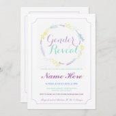 ジェンダーが赤ちゃんシャワーピンクのフローラパーティー招待状 招待状 (正面/裏面)
