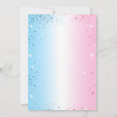 ジェンダーが赤ちゃんシャワーピンクの青い男の子の女の子を明かす 招待状 (裏面)