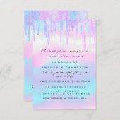 ジェンダーが赤ちゃんシャワー女の子の足Unicorn 招待状 (正面/裏面)