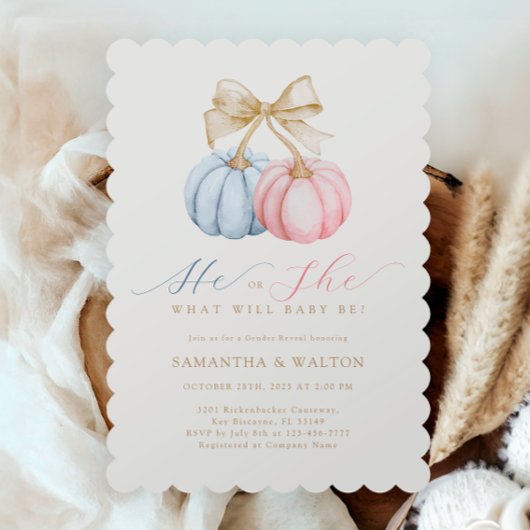 ジェンダーが赤ちゃんシャワー招待状を明かす 招待状