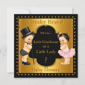 ジェンダーが赤ちゃんシャワー男の子または女の子Lt Brunetteを明らかにする 招待状 (正面)