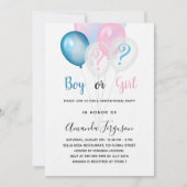 ジェンダーが赤ちゃんシャワー青ピンクの男の子の子のルクスを明らかにする 招待状 (正面)