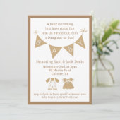 ジェンダーが赤ちゃん男女兼用のシャワーを明かす 招待状 (スタンド正面)