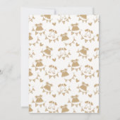 ジェンダーが赤ちゃん男女兼用のシャワーを明かす 招待状 (裏面)