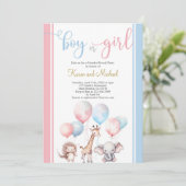 ジェンダーが赤ん坊の動物を明らかにする招待状 招待状 (スタンド正面)