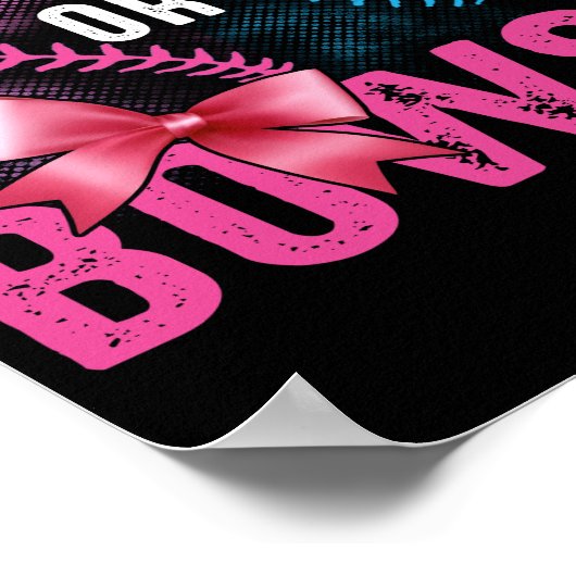 ジェンダーが野球または弓ピンクBlUe引用文 ポスター (角)