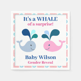 ジェンダーが驚きのピンク・ブルー・クジラを明らかにする スタンダードカクテルナプキン