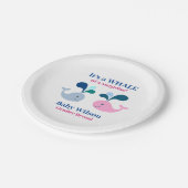 ジェンダーが驚きのピンク・ブルー・クジラを明らかにする ペーパープレート (アングル)