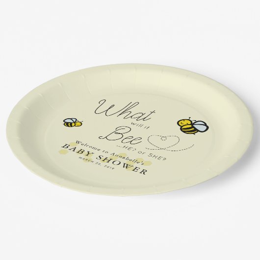 ジェンダーが黄色の赤ちゃんシャワーを明らかにする ペーパープレート (アングル)
