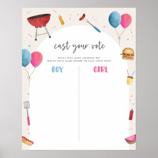 ジェンダーがBabyQ投票ボードのポスターのサインを明らかにする ポスター (正面)