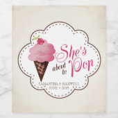 ジェンダーきらめくリビールワインラベル – ピンクアイスクリア ワインラベル (シングルラベル)