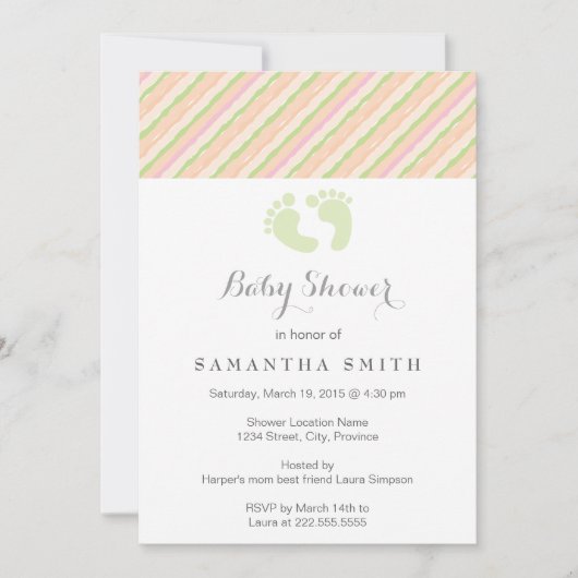 ジェンダーなし赤ちゃんシャワー招待状 招待状 (正面)