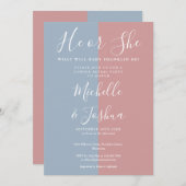 ジェンダーになるベビーがパーティーを明かす 招待状 (正面/裏面)