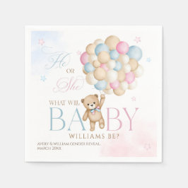 ジェンダーに明かされるのを待つことができる スタンダードカクテルナプキン