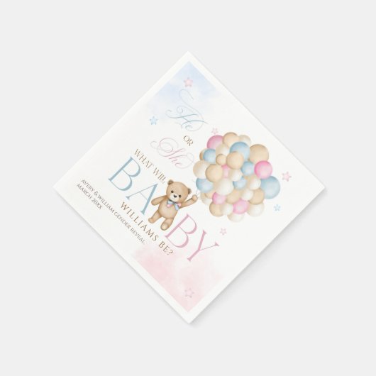 ジェンダーに明かされるのを待つことができる スタンダードカクテルナプキン (角)