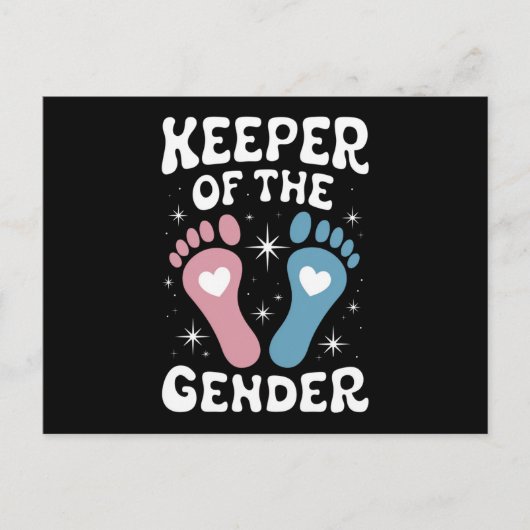 ジェンダーのキーパーは、パーティー男の子の家族を明らかにする ポストカード (正面)