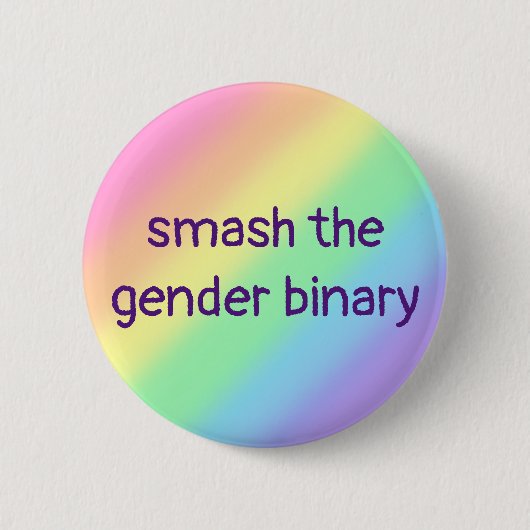 ジェンダーのバイナリーを壊す 缶バッジ (正面)