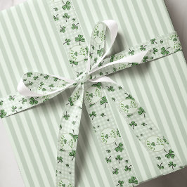 ジェンダーのモノグラムの緑のシャムロック グログランリボン
