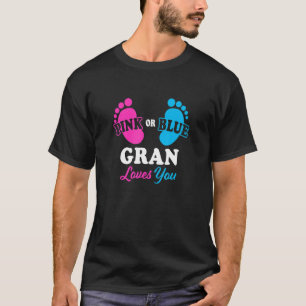 ジェンダーのリビールグランベビーシャワーおばあちゃん Tシャツ
