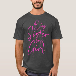 ジェンダーのリビールシスターは、女の子が一致するベビーパーティーと言う Tシャツ