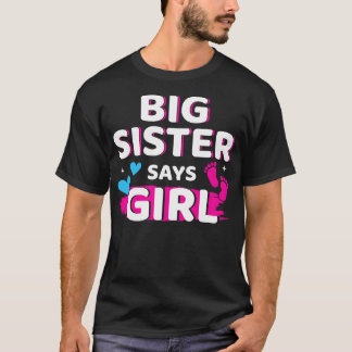 ジェンダーのリビールシスターは、女の子が一致するベビーパーティーと言う Tシャツ