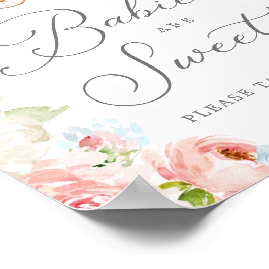 ジェンダーのリビールベビーは甘い看板ポスター ポスター (角)