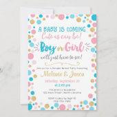 ジェンダーのリビール招待状赤ちゃんシャワー男の子または女の子 招待状 (正面)
