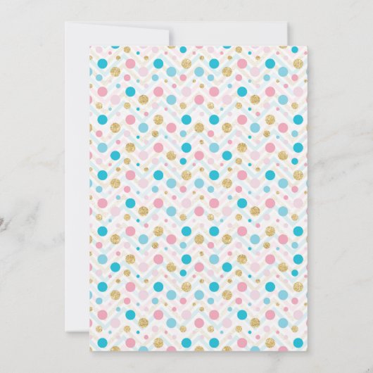 ジェンダーのリビール招待状赤ちゃんシャワー男の子または女の子 招待状 (裏面)