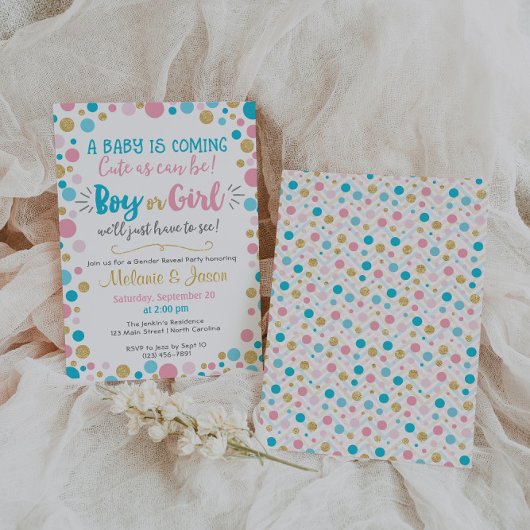ジェンダーのリビール招待状赤ちゃんシャワー男の子または女の子 招待状