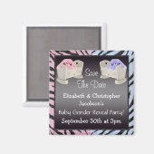 ジェンダーの明らかに日付のバニーをベビーベッドに保存 マグネット (正面/裏面)