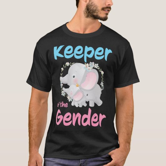 ジェンダーの番人 ピンクかブルーの赤ちゃん象 Re Tシャツ (正面)