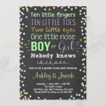 ジェンダーの表示の招待ベビーシャワー男の子または女の子