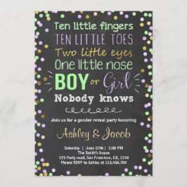 ジェンダーの表示の招待ベビーシャワー男の子または女の子 招待状