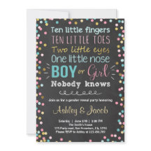 ジェンダーの表示の招待ベビーシャワー男の子または女の子