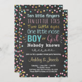 ジェンダーの表示の招待ベビーシャワー男の子または女の子 招待状 (正面/裏面)