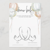 ジェンダーの表示を引く赤ちゃんシャワーゲームカード アドバイスカード (正面)