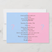 ジェンダーの表示パーティの招待状ベビーのラトル 招待状 (裏面)