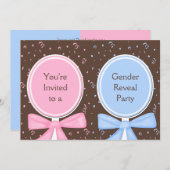ジェンダーの表示パーティの招待状ベビーのラトル 招待状 (正面/裏面)