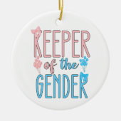 ジェンダーの飼育員が少年の少女ピンクブルーを明らかにする セラミックオーナメント (正面)