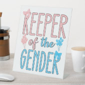 ジェンダーの飼育員が少年の少女ピンクブルーを明らかにする 台座サイン (インサイチュ)