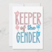 ジェンダーの飼育員が少年の少女ピンクブルーを明らかにする 招待状 (正面)