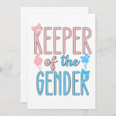 ジェンダーの飼育員が少年の少女ピンクブルーを明らかにする 招待状 (正面/裏面)