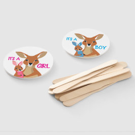 ジェンダーはカンガルーの母親と手のファンを明かす ハンドファン