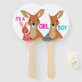 ジェンダーはカンガルーの母親と手のファンを明かす ハンドファン (正面&裏面)