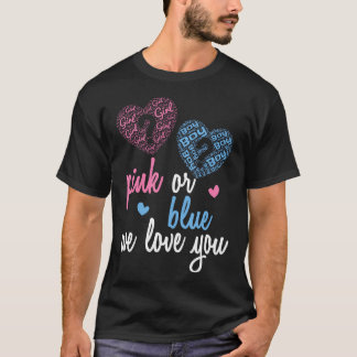 ジェンダーはシャツのピンクか青の男の子または女の子を明らかにするWe L Tシャツ